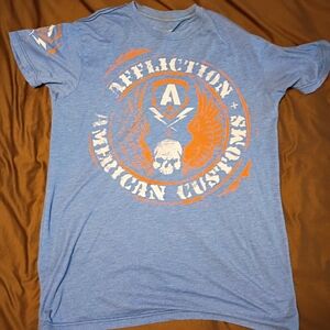 Affliction XL Blue and Orange Graphic Tee
